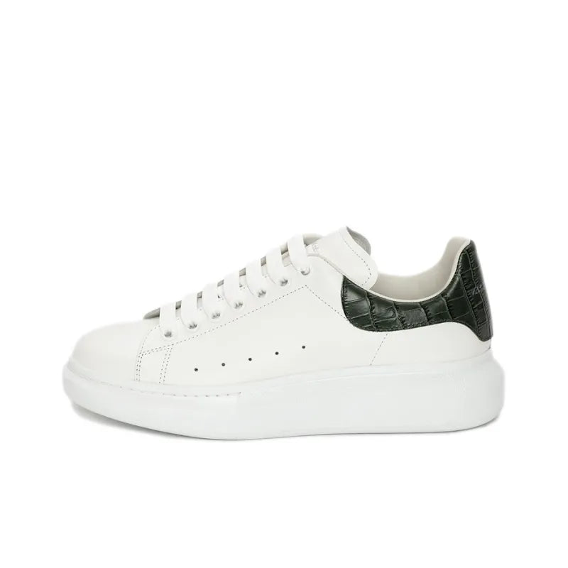ALEXANDER MCQUEEN OVERSIZED WHITE FOREST GREEN EMBOSSED CROCO
